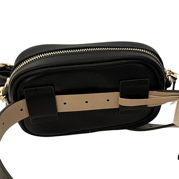 Steve Madden Horsebit Detail Belt Bag Black with Gold Tone Hardware M NEW - Picture 4 of 7